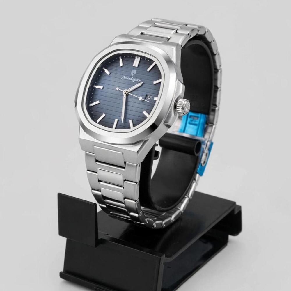 Nautilus style watch blue